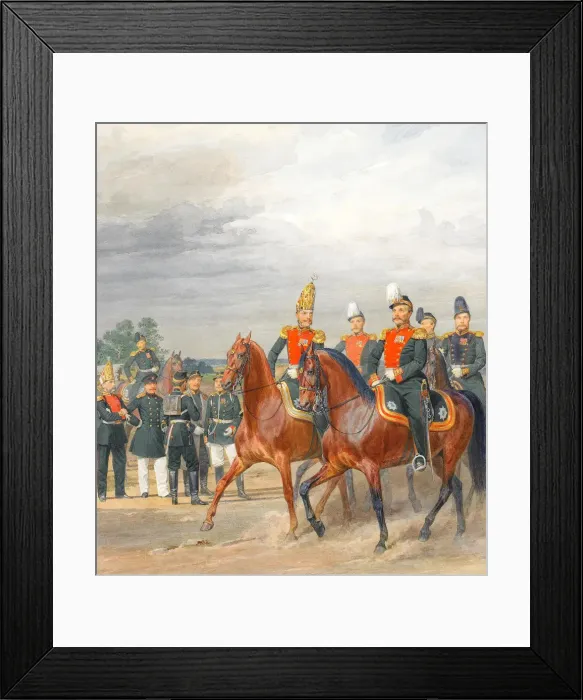 Framed Print : Officers from Cavalry Mounted Regiment. Artist: Piratsky, Karl Karlovich (1813-1889) Framed Print : Officers from Cavalry Mounted Regiment. Artist: Piratsky, Karl Karlovich (1813-1889)
