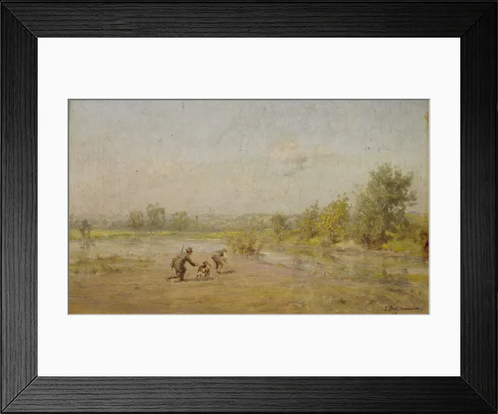 Framed Print : The Hunters. Artist: Pokhitonov, Ivan Pavlovich (1850-1923) Framed Print : The Hunters. Artist: Pokhitonov, Ivan Pavlovich (1850-1923)