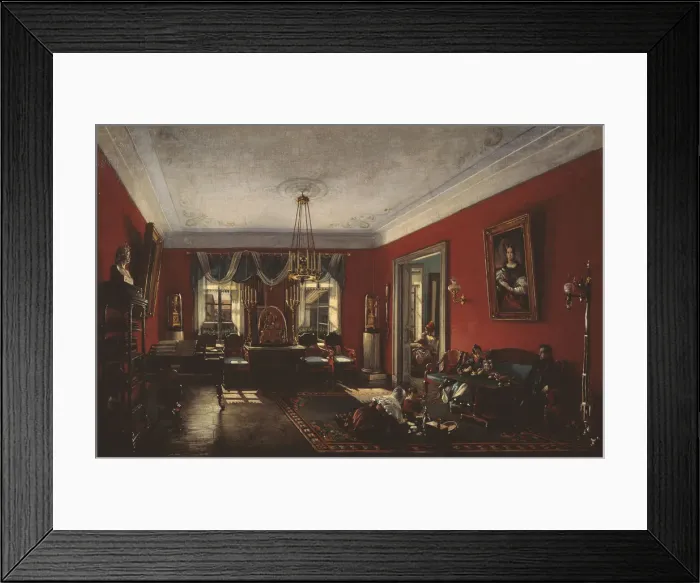 Framed Print : The drawing room in the Nashchokin House in Moscow, Early 1840s. Artist: Podklyuchnikov, Nikolai Ivanovich (1813-1877) Framed Print : The drawing room in the Nashchokin House in Moscow, Early 1840s. Artist: Podklyuchnikov, Nikolai Ivanovich (1813-1877)