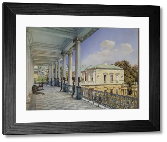 Framed Print : Cameron Gallery in Tsarskoye Selo, 1859. Artist: Premazzi, Ludwig (Luigi) (1814-1891) Framed Print : Cameron Gallery in Tsarskoye Selo, 1859. Artist: Premazzi, Ludwig (Luigi) (1814-1891)