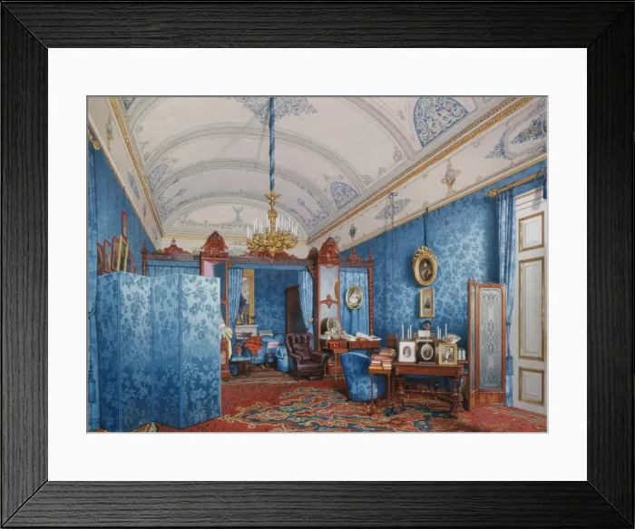 Framed Print : Interiors of the Winter Palace. The Dressing Room of Empress Maria Alexandrovna, 1857. Artist: Premazzi, Ludwig (Luigi) (1814-1891) Framed Print : Interiors of the Winter Palace. The Dressing Room of Empress Maria Alexandrovna, 1857. Artist: Premazzi, Ludwig (Luigi) (1814-1891)
