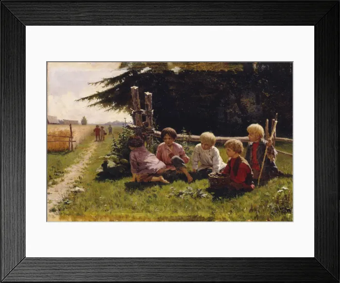Framed Print : Children in ambush. Artist: Pryanishnikov, Illarion Mikhailovich (1840-1894) Framed Print : Children in ambush. Artist: Pryanishnikov, Illarion Mikhailovich (1840-1894)
