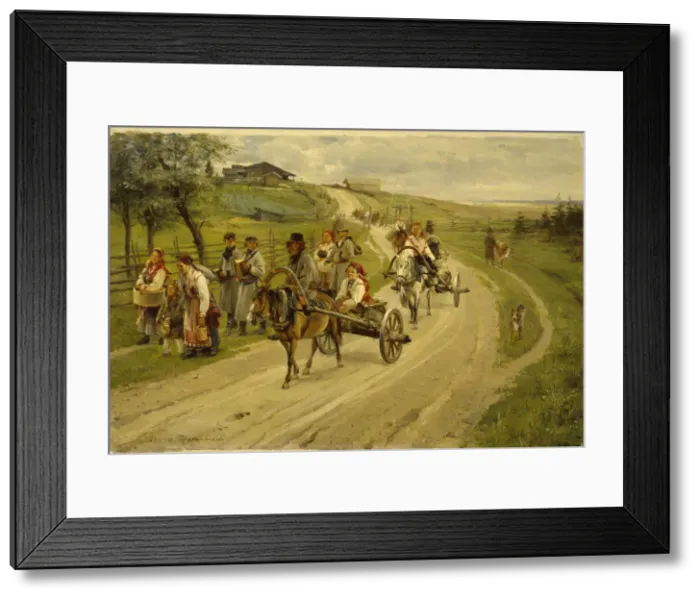 Framed Print : The Return journey from the market, 1883. Artist: Pryanishnikov, Illarion Mikhailovich (1840-1894) Framed Print : The Return journey from the market, 1883. Artist: Pryanishnikov, Illarion Mikhailovich (1840-1894)
