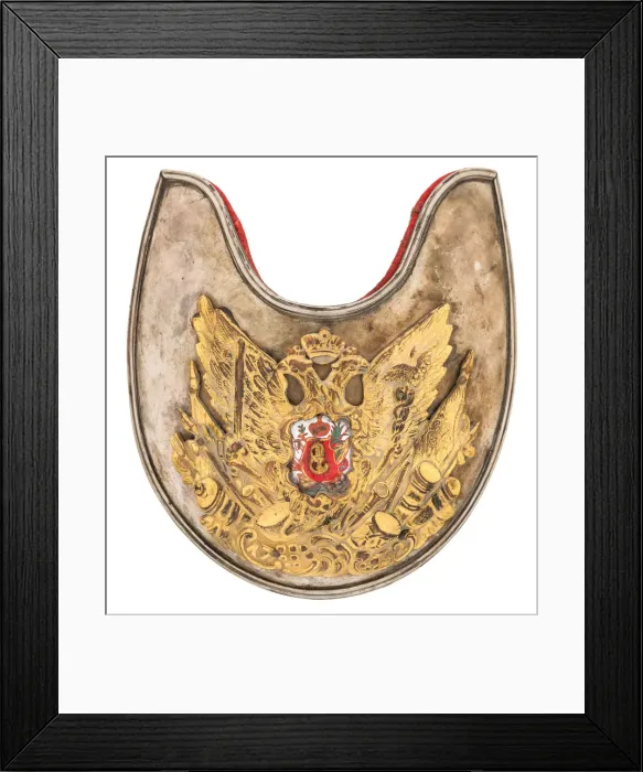 Framed Print : Gorget of a Grenadier Officer of the Cadet Corps, 1735-1762 Framed Print : Gorget of a Grenadier Officer of the Cadet Corps, 1735-1762