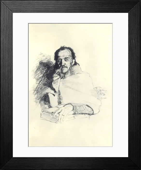 Framed Print : Portrait of the poet Yakov Polonsky (1820-1898), 1896. Artist: Repin, Ilya Yefimovich (1844-1930) Framed Print : Portrait of the poet Yakov Polonsky (1820-1898), 1896. Artist: Repin, Ilya Yefimovich (1844-1930)
