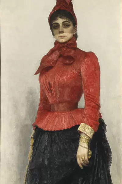Portrait of Baroness Varvara Ikskul von Hildenbandt (1850-1928), 1889. Artist: Repin, Ilya Yefimovich (1844-1930)