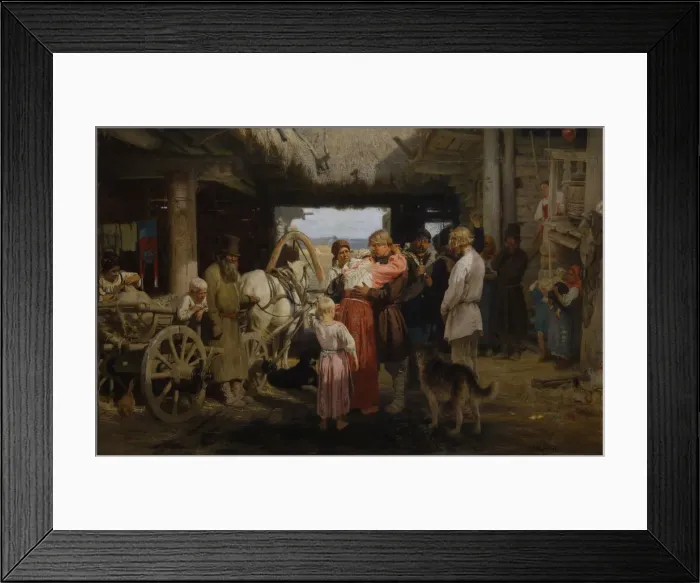 Framed Print : The Recruit Farewell, 1879. Artist: Repin, Ilya Yefimovich (1844-1930) Framed Print : The Recruit Farewell, 1879. Artist: Repin, Ilya Yefimovich (1844-1930)