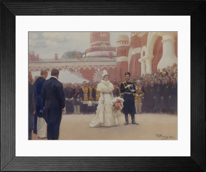 Framed Print : Nicholas II receiving rural district elders on May 18, 1896 in the yard of Petrovsky Palace in Moscow, 1897. Artist: Repin, Ilya Yefimovich (1844-1930) Framed Print : Nicholas II receiving rural district elders on May 18, 1896 in the yard of Petrovsky Palace in Moscow, 1897. Artist: Repin, Ilya Yefimovich (1844-1930)