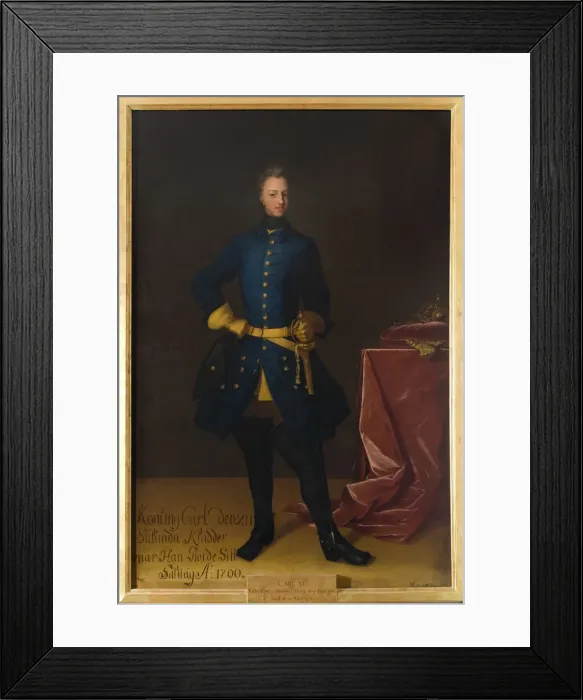 Framed Print : Portrait of the King Charles XII of Sweden (1682-1718) Framed Print : Portrait of the King Charles XII of Sweden (1682-1718)