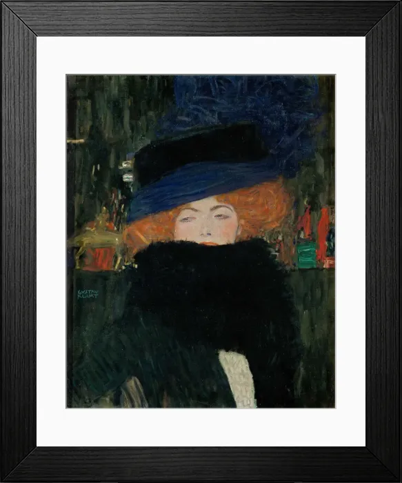Framed Print : Lady with Hat and Feather Boa, 1909 Framed Print : Lady with Hat and Feather Boa, 1909