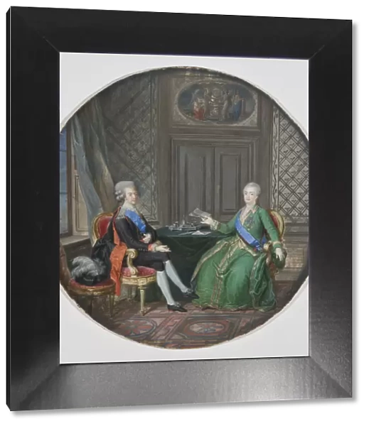 King Gustav III of Sweden and Catherine II of Russia in Fredrikshamn, 1784