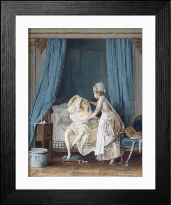 Framed Print : Lady Getting out of Bed, 1776 Framed Print : Lady Getting out of Bed, 1776