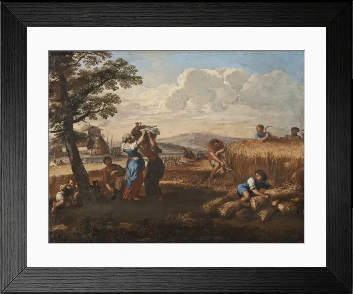 Framed Print : Landscape with Harvesting
