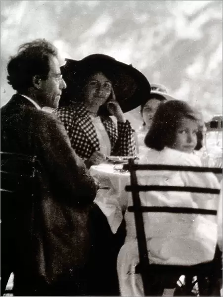 Gustav Mahler with Alma and Daughters Maria and Anna, 1910