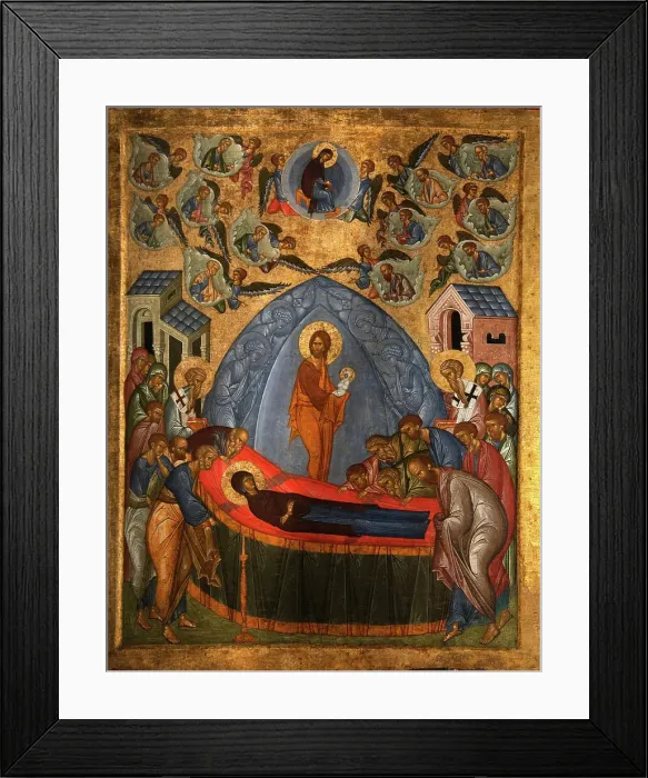 Framed Print : The Dormition of the Virgin, 15th century. Artist: Russian icon