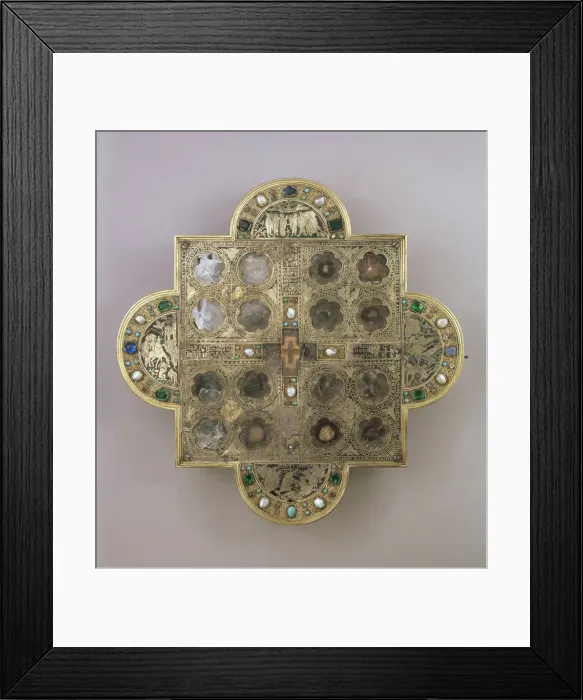 Framed Print : Reliquary, 1383. Artist: Russian master Framed Print : Reliquary, 1383. Artist: Russian master
