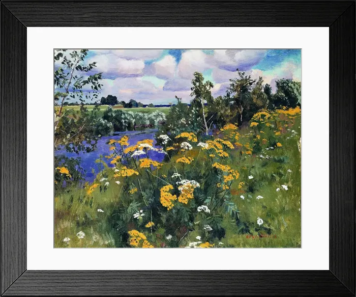 Framed Print : Field tansies, 1922. Artist: Rylov, Arkadi Alexandrovich (1870-1939) Framed Print : Field tansies, 1922. Artist: Rylov, Arkadi Alexandrovich (1870-1939)