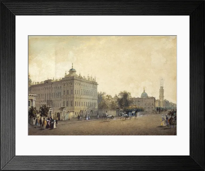 Framed Print : St. Petersburg. The Anichkov Palace, 1830s. Artist: Sadovnikov, Vasily Semyonovich (1800-1879) Framed Print : St. Petersburg. The Anichkov Palace, 1830s. Artist: Sadovnikov, Vasily Semyonovich (1800-1879)