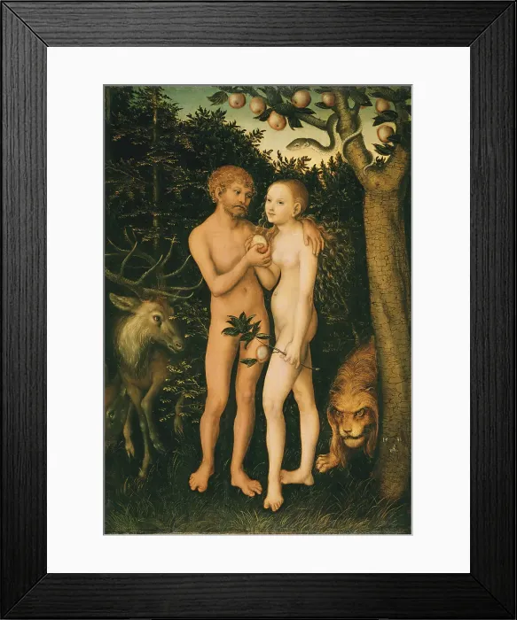 Framed Print : Adam and Eve in Paradise, 1531 Framed Print : Adam and Eve in Paradise, 1531