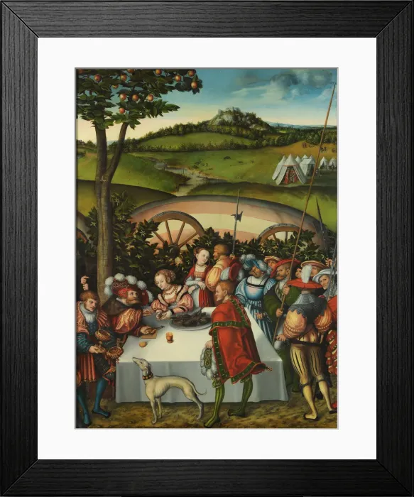 Framed Print : Judith at the banquet of Holofernes, 1531 Framed Print : Judith at the banquet of Holofernes, 1531