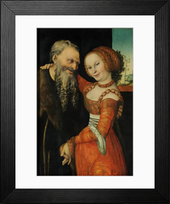 Framed Print : The Ill-matched Couple, ca 1530 Framed Print : The Ill-matched Couple, ca 1530