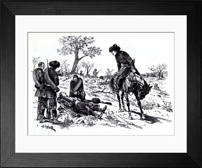 Framed Print : Illustration to the novel Hadji Murad by Leo Tolstoy, 1912. Artist: Safonov, Alexander Petrovich (1852-1913)