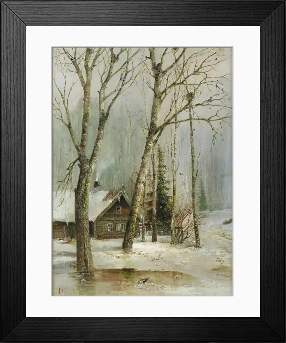 Framed Print : Cottage in the Woods. Artist: Savrasov, Alexei Kondratyevich (1830-1897) Framed Print : Cottage in the Woods. Artist: Savrasov, Alexei Kondratyevich (1830-1897)