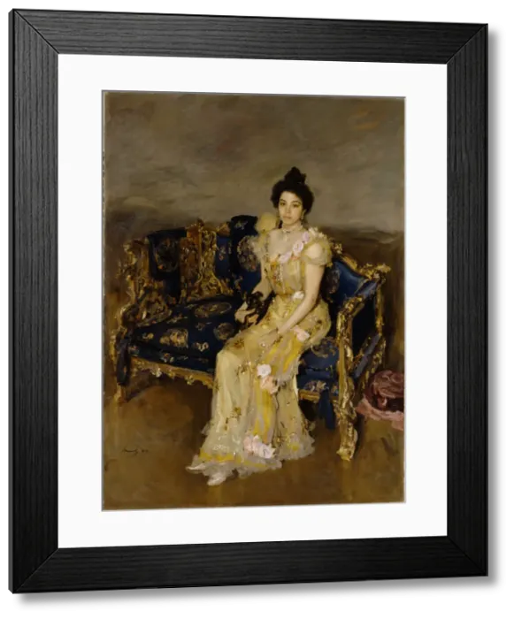 Framed Print : Portrait of Sofia Botkina, 1899. Artist: Serov, Valentin Alexandrovich (1865-1911) Framed Print : Portrait of Sofia Botkina, 1899. Artist: Serov, Valentin Alexandrovich (1865-1911)