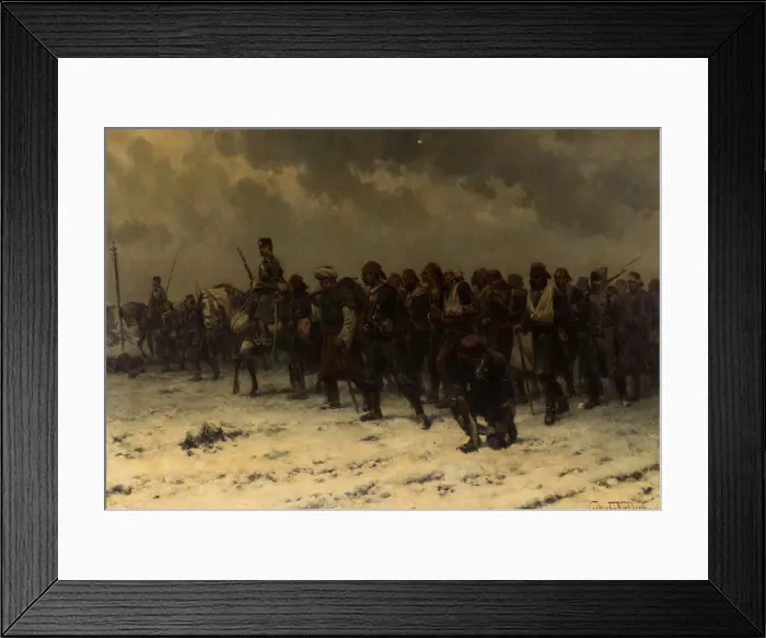 Framed Print : Russian Cavalry and Infantry Escorting Ottoman Prisoners, c. 1916 Framed Print : Russian Cavalry and Infantry Escorting Ottoman Prisoners, c. 1916