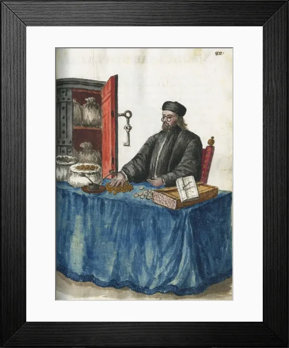 Framed Print : Banker. From Gli abiti de Veneziani, Second Half of the 18th cen Framed Print : Banker. From Gli abiti de Veneziani, Second Half of the 18th cen