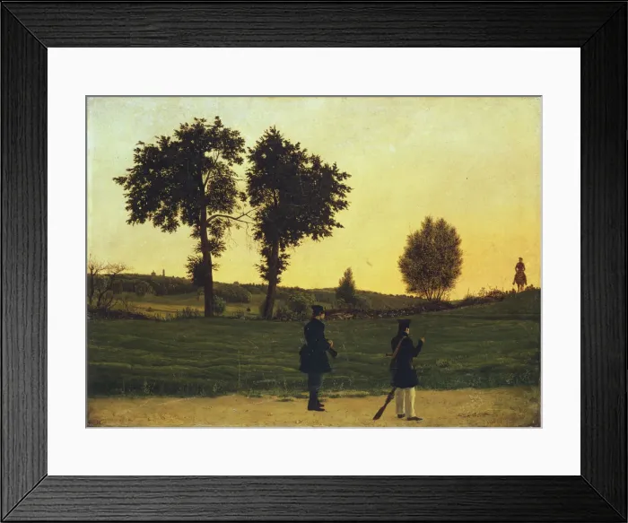 Framed Print : Huntsmen, 1839. Artist: Shchedrovsky, Ignati Stepanovich (1815-1870) Framed Print : Huntsmen, 1839. Artist: Shchedrovsky, Ignati Stepanovich (1815-1870)