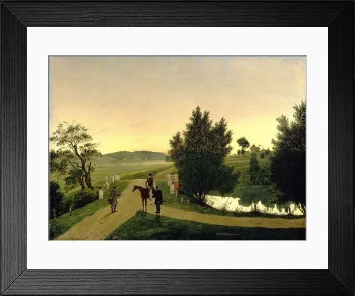 Framed Print : Landscape with hunters. Artist: Shchedrovsky, Ignati Stepanovich (1815-1870) Framed Print : Landscape with hunters. Artist: Shchedrovsky, Ignati Stepanovich (1815-1870)