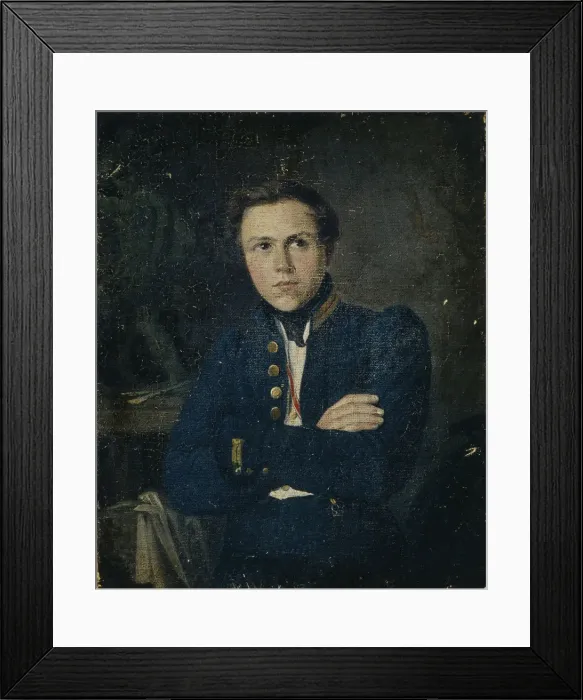 Framed Print : Portrait of the sculptor Alexander Ivanovich Terebenev (1812-1859), 1835. Artist: Skotti, Mikhail Ivanovich (1814-1861) Framed Print : Portrait of the sculptor Alexander Ivanovich Terebenev (1812-1859), 1835. Artist: Skotti, Mikhail Ivanovich (1814-1861)