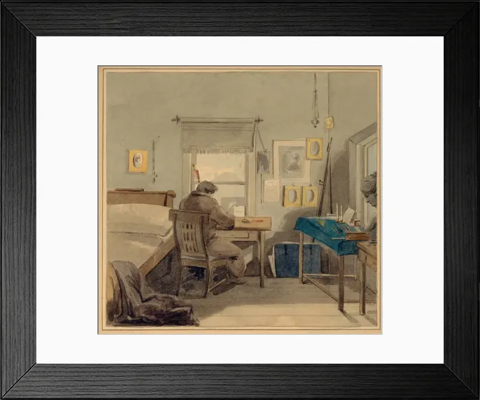 Framed Print : At work. In the Pavel Nashchokin House, 1824. Artist: Sokolov, Pyotr Fyodorovich (1791-1848) Framed Print : At work. In the Pavel Nashchokin House, 1824. Artist: Sokolov, Pyotr Fyodorovich (1791-1848)