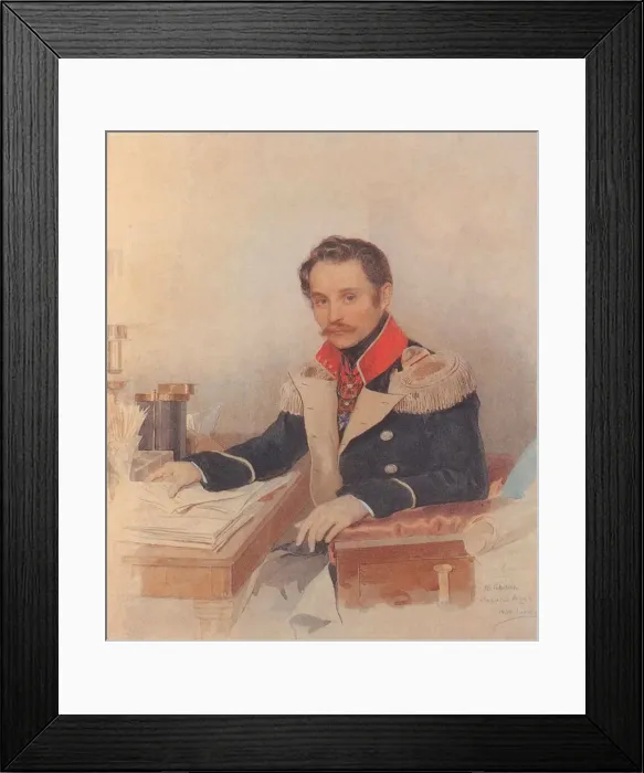 Framed Print : Portrait of Leonty Vasilievich Dubelt (1792-1862), Chief of Staff of the Corps of Gendarmes, 1834. Artist: Sokolov, Pyotr Fyodorovich (1791-1848) Framed Print : Portrait of Leonty Vasilievich Dubelt (1792-1862), Chief of Staff of the Corps of Gendarmes, 1834. Artist: Sokolov, Pyotr Fyodorovich (1791-1848)