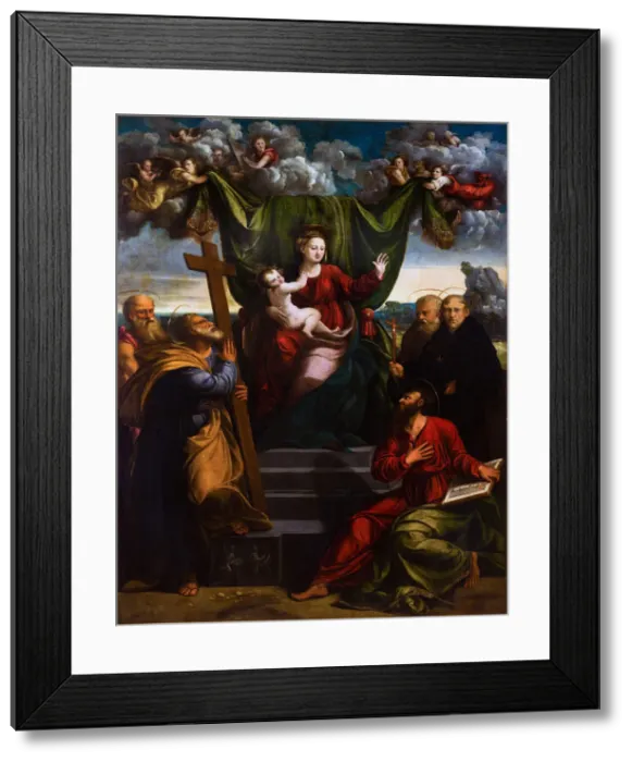 Framed Print : The Virgin and Child with Saints, First Half of 16th cen Framed Print : The Virgin and Child with Saints, First Half of 16th cen