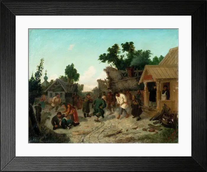 Framed Print : At the Tavern, 1886. Artist: Solomatkin, Leonid Ivanovich (1837-1883) Framed Print : At the Tavern, 1886. Artist: Solomatkin, Leonid Ivanovich (1837-1883)