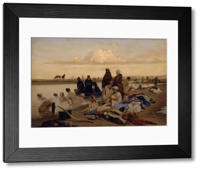 Framed Print : Monks. Wrongly stranded, 1870s. Artist: Solovyev, Lev Grigoryevich (1837-1919) Framed Print : Monks. Wrongly stranded, 1870s. Artist: Solovyev, Lev Grigoryevich (1837-1919)