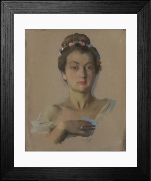 Framed Print : Portrait of Alexandra Levchenko, 1934. Artist: Somov, Konstantin Andreyevich (1869-1939) Framed Print : Portrait of Alexandra Levchenko, 1934. Artist: Somov, Konstantin Andreyevich (1869-1939)