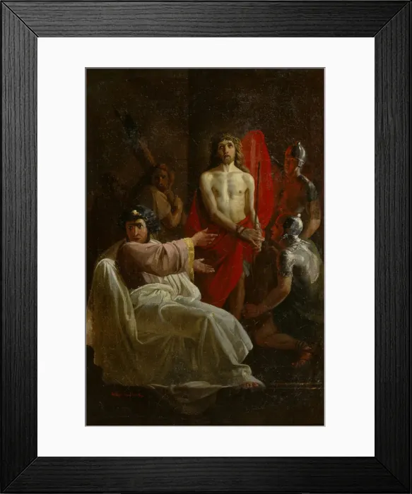 Framed Print : Christ Before Pilate, 1844. Artist: Sorokin, Yevgraf Semyonovich (1821-1892) Framed Print : Christ Before Pilate, 1844. Artist: Sorokin, Yevgraf Semyonovich (1821-1892)