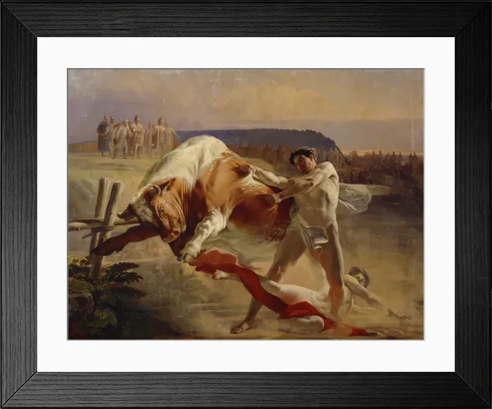 Framed Print : The Trial of Strength of Yan Usmovets, 1849. Artist: Sorokin, Yevgraf Semyonovich (1821-1892) Framed Print : The Trial of Strength of Yan Usmovets, 1849. Artist: Sorokin, Yevgraf Semyonovich (1821-1892)