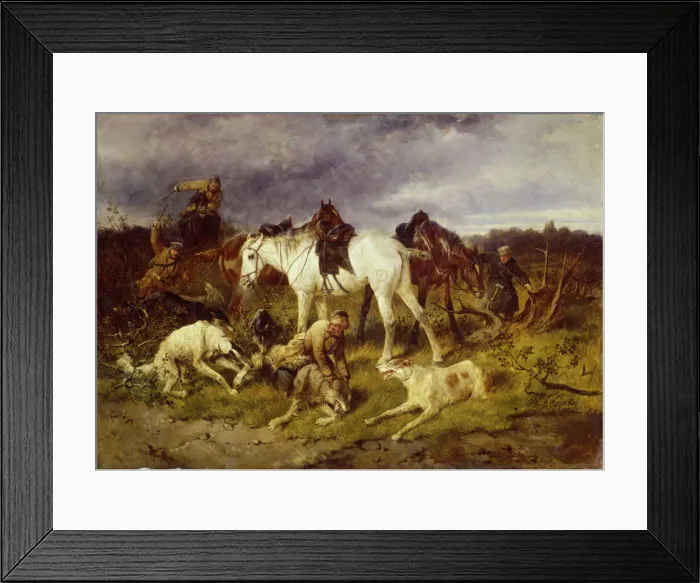 Framed Print : On the Hunting, 1870s. Artist: Sverchkov, Nikolai Yegorovich (1817-1898) Framed Print : On the Hunting, 1870s. Artist: Sverchkov, Nikolai Yegorovich (1817-1898)