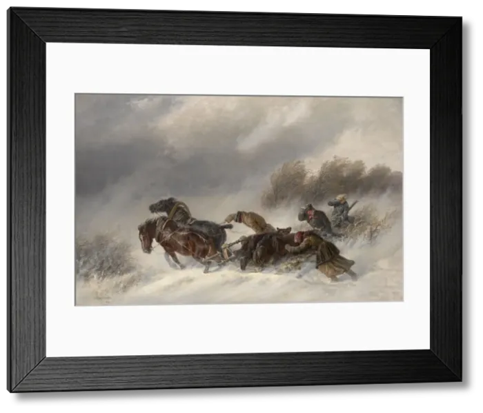 Framed Print : Returning from a Bear Hunt, 1881. Artist: Sverchkov, Nikolai Yegorovich (1817-1898) Framed Print : Returning from a Bear Hunt, 1881. Artist: Sverchkov, Nikolai Yegorovich (1817-1898)
