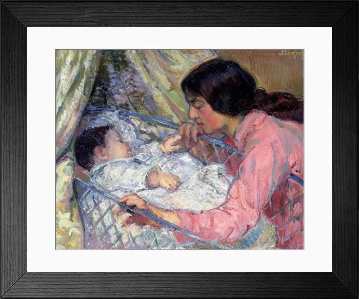 Framed Print : At the Cradle. Artist: Tarkhov, Nikolai Alexandrovich (1871-1930) Framed Print : At the Cradle. Artist: Tarkhov, Nikolai Alexandrovich (1871-1930)