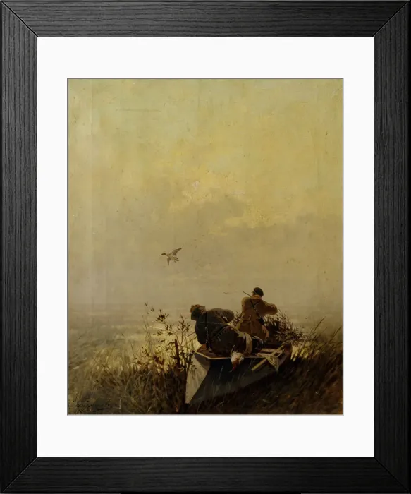 Framed Print : Duck Hunting, 1905. Artist: Tichmenev, Evgeny Alexandrovich (1869-1934) Framed Print : Duck Hunting, 1905. Artist: Tichmenev, Evgeny Alexandrovich (1869-1934)