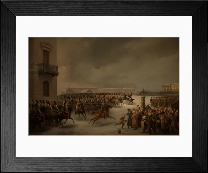 Framed Print : The Decembrist revolt at the Senate Square on December 14, 1825. Artist: Timm, Vasily (George Wilhelm) (1820-1895) Framed Print : The Decembrist revolt at the Senate Square on December 14, 1825. Artist: Timm, Vasily (George Wilhelm) (1820-1895)