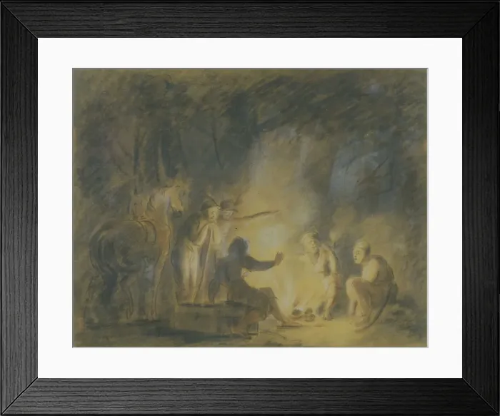 Framed Print : At Campfire, 1806. Artist: Tolstoy, Fyodor Petrovich (1783-1873) Framed Print : At Campfire, 1806. Artist: Tolstoy, Fyodor Petrovich (1783-1873)