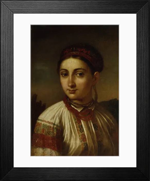 Framed Print : Girl from Podillia. Artist: Tropinin, Vasili Andreyevich (1776-1857) Framed Print : Girl from Podillia. Artist: Tropinin, Vasili Andreyevich (1776-1857)