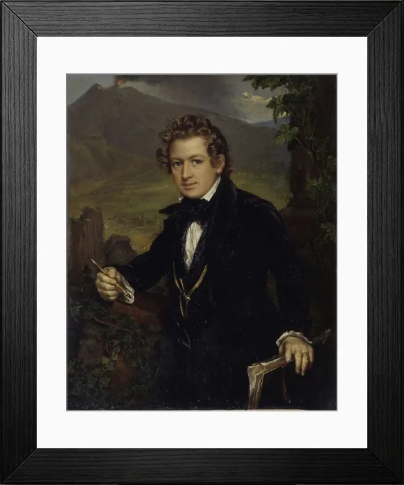 Framed Print : Portrait of the painter Karl Pavlovich Bryullov (1799-1852), 1836. Artist: Tropinin, Vasili Andreyevich (1776-1857) Framed Print : Portrait of the painter Karl Pavlovich Bryullov (1799-1852), 1836. Artist: Tropinin, Vasili Andreyevich (1776-1857)