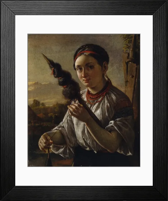 Framed Print : Spinner, 1821. Artist: Tropinin, Vasili Andreyevich (1776-1857) Framed Print : Spinner, 1821. Artist: Tropinin, Vasili Andreyevich (1776-1857)